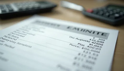 A printed itemized pet cremation price estimate on a desk with a pen and a small calculator, in soft daylight.